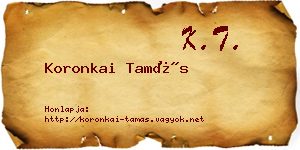 Koronkai Tamás névjegykártya