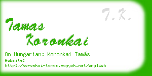 tamas koronkai business card